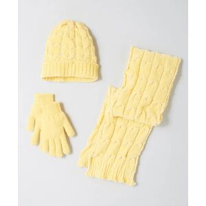 Damart Hat, Scarf & Glove Set Pale Lemon female