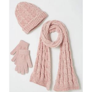 Damart Hat, Scarf & Glove Set Pink female