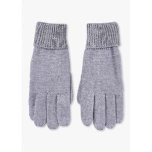 DANIEL Grey Jewel Knitted Gloves Size: One Size, Colour: Grey Fabric - female
