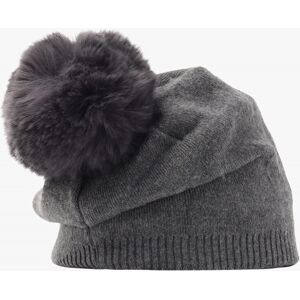 DANIEL Grey Slouchy Knitted Pom Pom Hat Size: One Size, Colour: Grey F - female