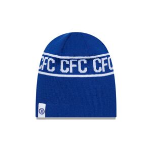 newera Chelsea FC Letter Blue Bobble Knit Beanie Hat - Blue - Size: Osfm - male