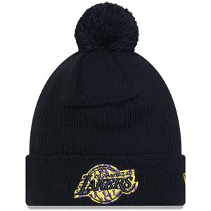 newera LA Lakers Infill Black Bobble Knit Beanie Hat - Black - Size: Osfm - male