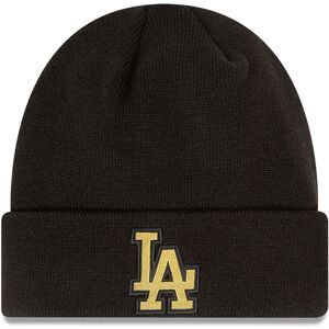 newera LA Dodgers Metallic Badge Black Cuff Knit Beanie Hat - Black - Size: Osfm - male