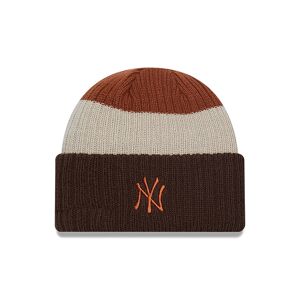 newera New York Yankees Stripe Dark Brown Womens Cuff Knit Beanie Hat - Brown - Size: Osfm - female