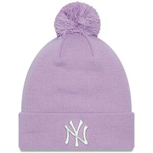 newera New York Yankees Metallic Pom Pastel Purple Womens Bobble Knit Beanie Hat - Purple - Size: Osfm - female