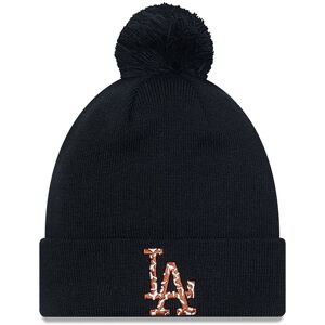 newera LA Dodgers Infill Black Bobble Knit Beanie Hat - Black - Size: Osfm - male