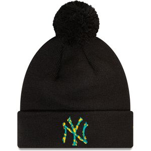 newera New York Yankees Infill Black Bobble Knit Beanie Hat - Black - Size: Osfm - male