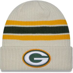 newera Green Bay Packers NFL Light Beige Cuff Knit Beanie Hat - Cream - Size: Osfm - male