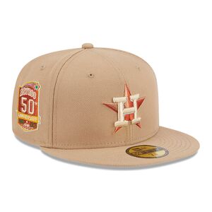 newera Houston Astros Autumn Flannel Stone 59FIFTY Fitted Cap - Cream - Size: 7 7/8 - male