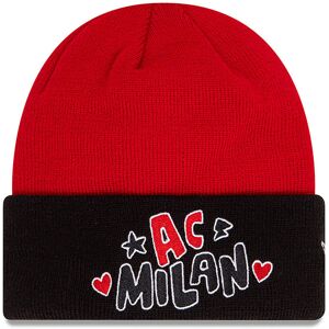 newera AC Milan Youth Doodle Red Cuff Knit Beanie Hat - Red - Size: Youth - unisex