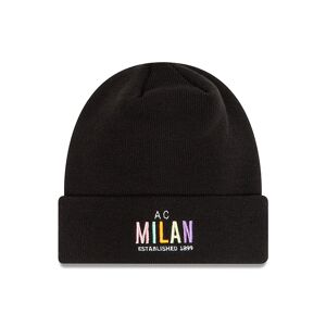 newera AC Milan Wordmark Black Cuff Knit Beanie Hat - Black - Size: Osfm - male