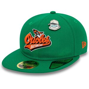 newera Baltimore Orioles MLB Cooperstown Pin Badge Green 59FIFTY Retro Crown Fitted Cap - Green - Size: 7 5/8 - male