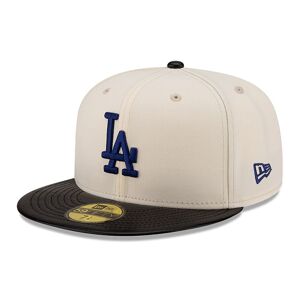 newera LA Dodgers Leather Visor Chrome White 59FIFTY Fitted Cap - White - Size: 7 7/8 - male