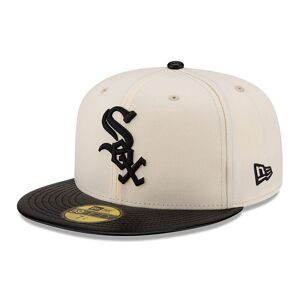newera Chicago White Sox Leather Visor Chrome White 59FIFTY Fitted Cap - White - Size: 7 3/4 - male