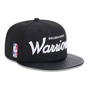 newera Golden State Warriors Faux Leather Visor Black 9FIFTY Snapback Cap - Black - Size: Osfm - male