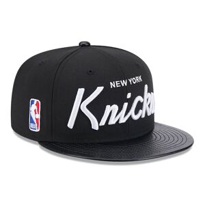 newera New York Knicks Faux Leather Visor Black 9FIFTY Snapback Cap - Black - Size: Osfm - male