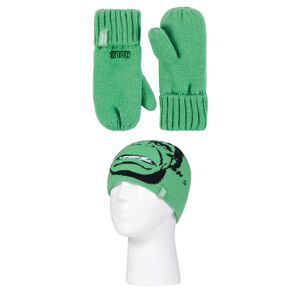 Kids 1 Pack SOCKSHOP Heat Holders Marvel Hulk Hat & Mittens Green 3-6 Years  - Green - Size: 3-6 Years