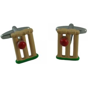 Cricket Wicket & Ball Novelty Cufflinks