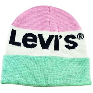 Levi&apos;s Pink, White & Green Striped Beanie Hat