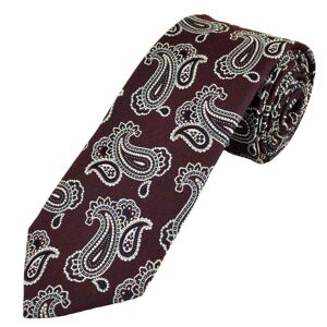 Profuomo Originale Red, Sky Blue & Silver Paisley Men&apos;s Silk Designer Tie