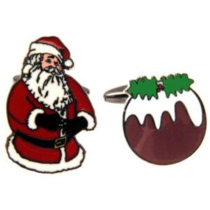 Santa Claus & Christmas Pudding Novelty Cufflinks