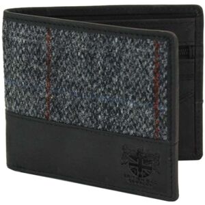 The Berneray Black & Grey Harris Tweed Wallet