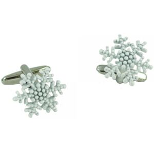 White Snowflake Christmas Cufflinks