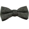 Dark Grey Herringbone Wool Men&apos;s Bow Tie