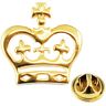 Gold Plated Flat Crown Lapel Pin Badge