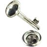 Rhodium Plated Key Lapel Pin Badge