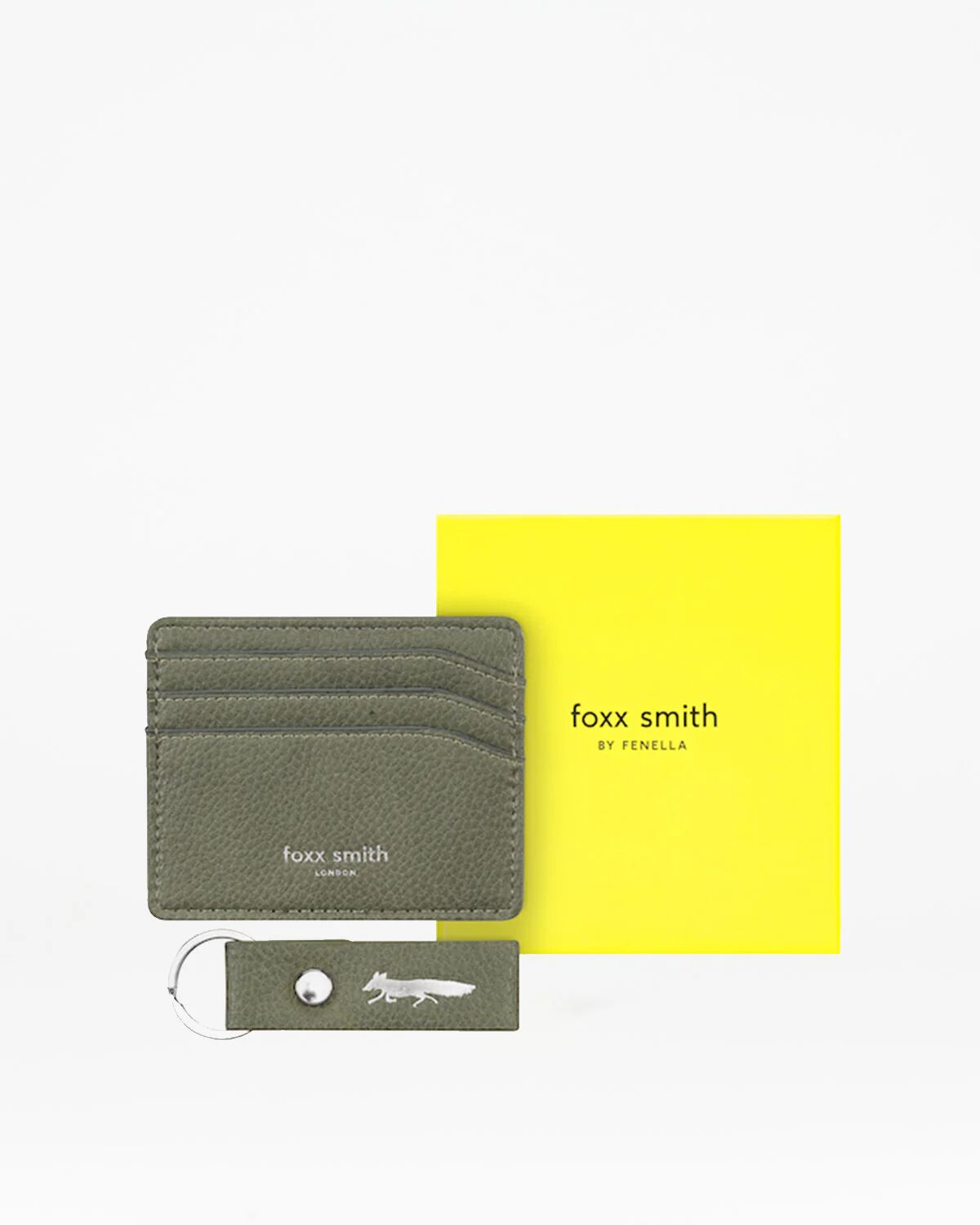 Foxx Olive Boxed Card Holder & Keyring The Perfect Keyring And Card Holder Combination Fenella Smith Male