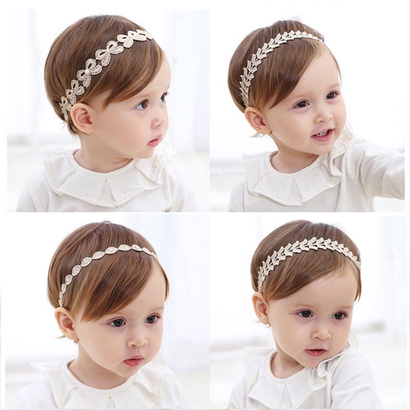 Dummer-Babys White Lovely Girls Hair Headwear Accessories Headband Headband Turban Bow Baby Band New Lace Solid