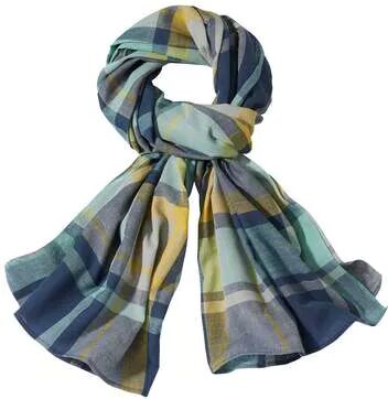 Atlas for Men Men's Checked Lightweight Tagelmust Scarf  - CHECKED - Size: One Size