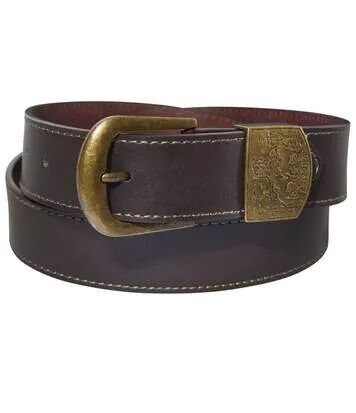 Atlas for Men Men's Stylish Brown Belt - Split Leather  - BROWN - Size: 41â…” in