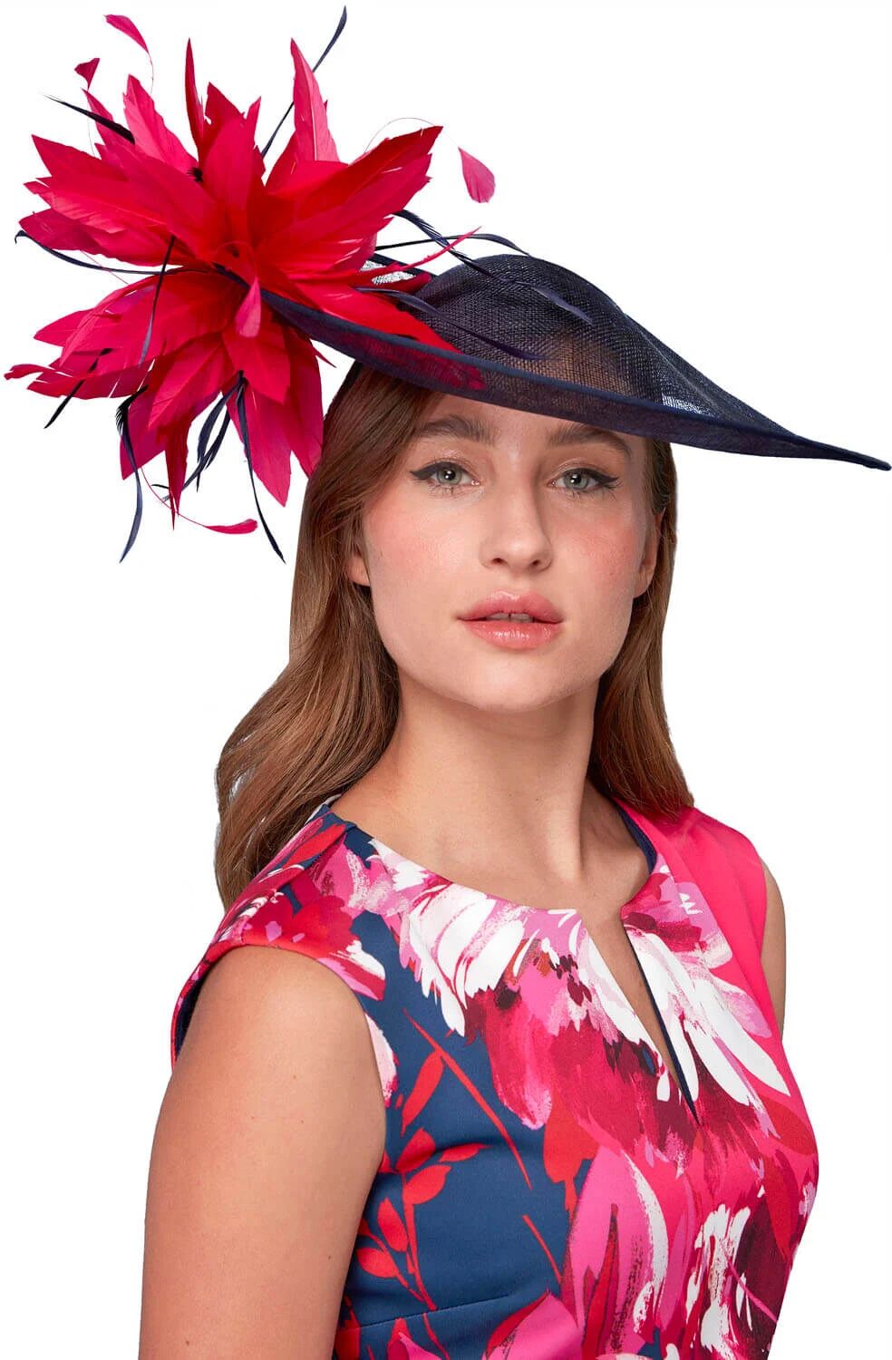 Roman Originals Large Contrast Feather Disc Fascinator