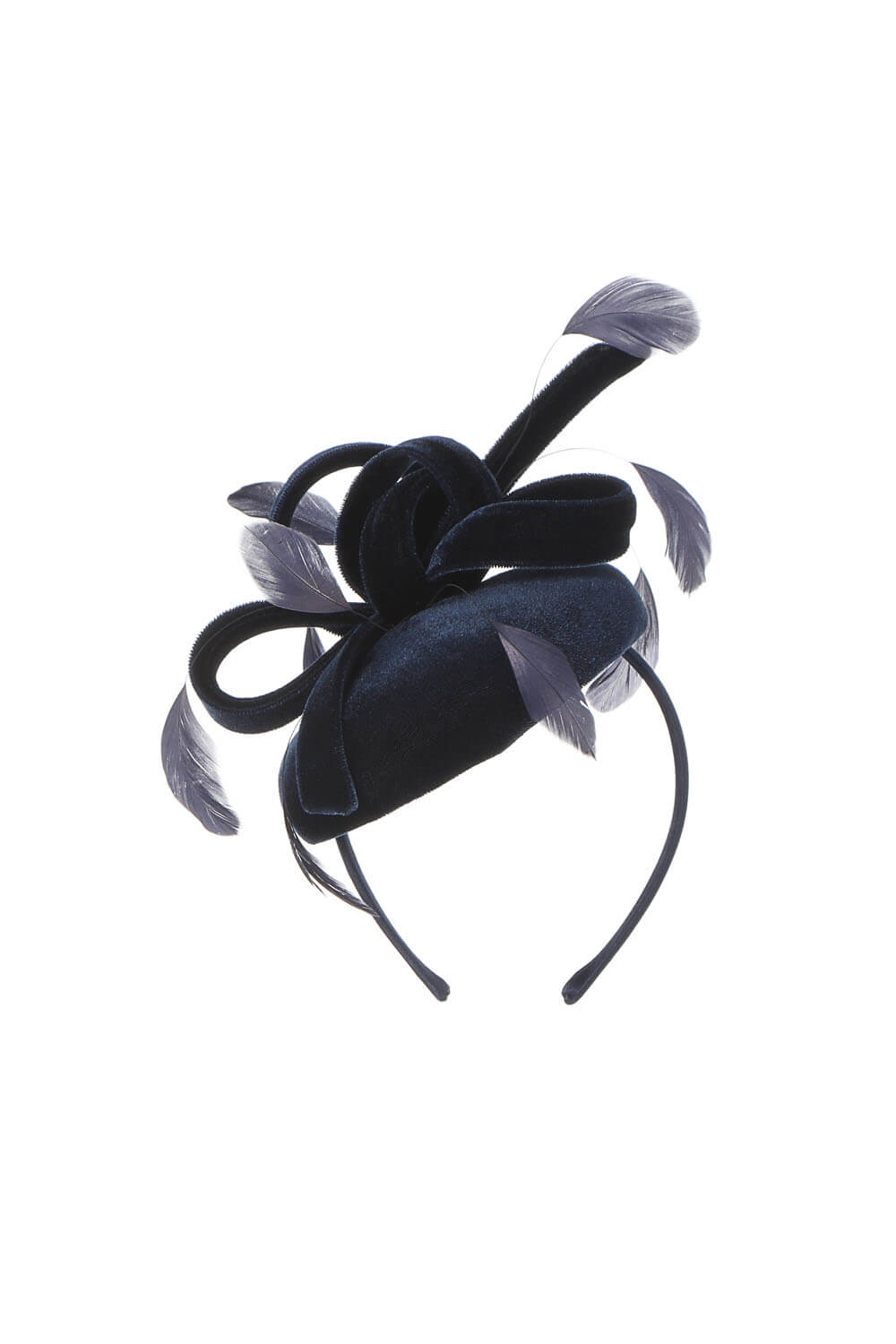 Roman Originals Velvet Feather Pillbox Fascinator