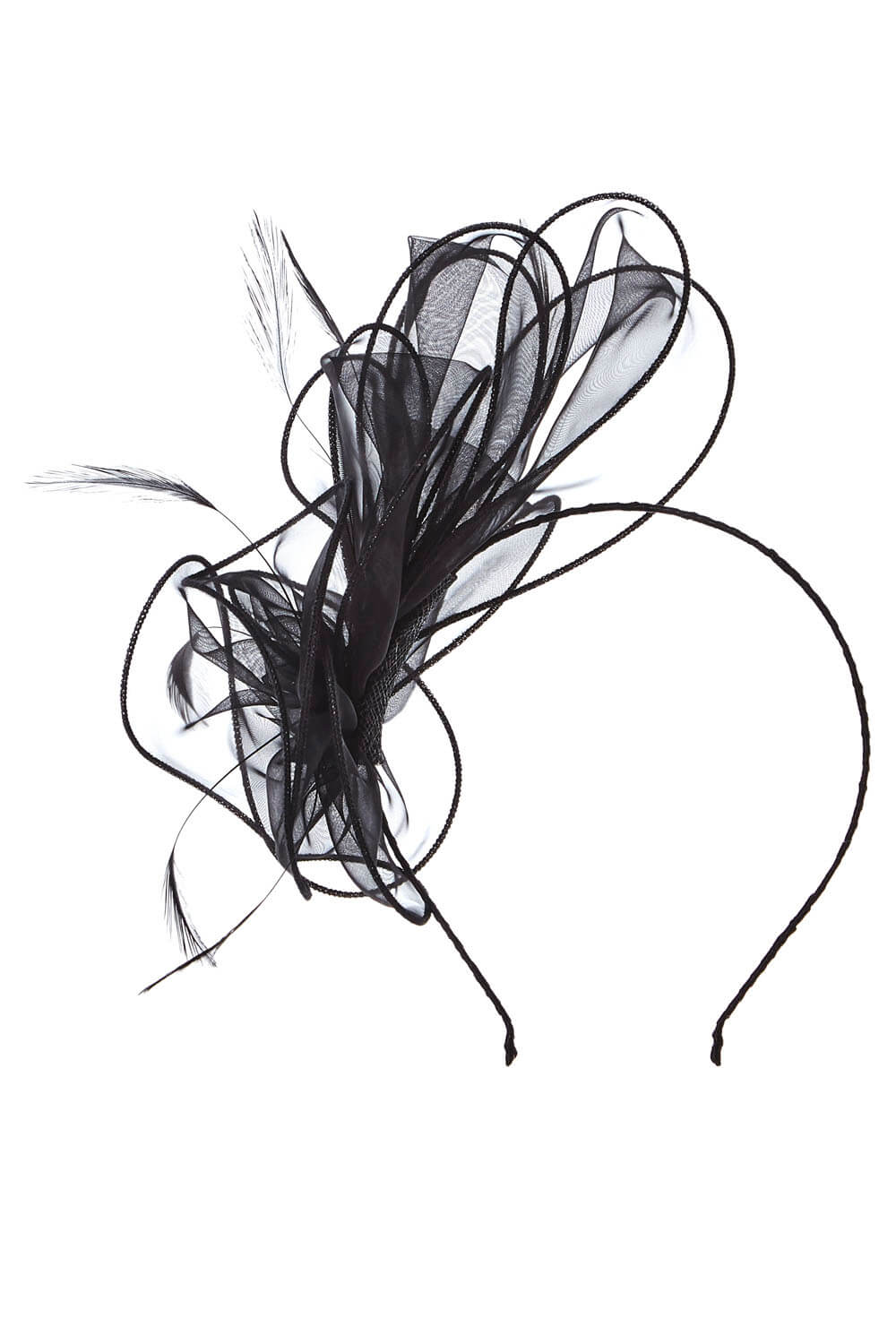 Roman Originals Loop and Feather Organza Fascinator