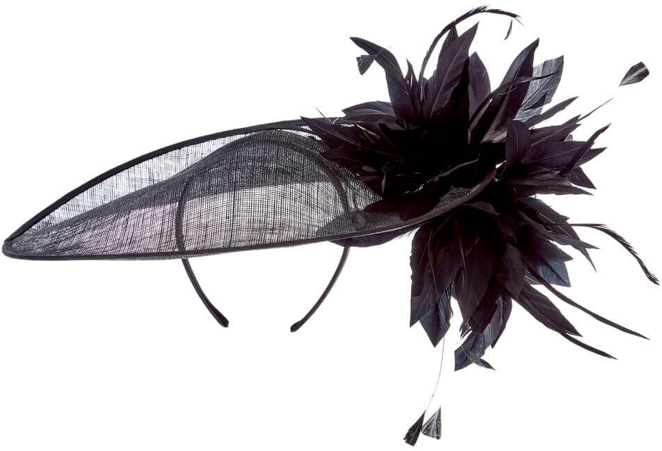 Roman Originals Large Contrast Feather Disc Fascinator