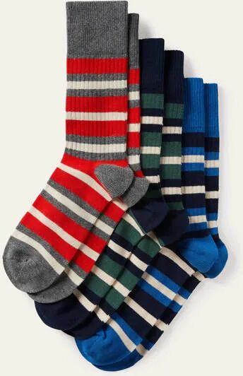 Boden Favourite Ribbed Socks Rugby Multi Stripe Men Boden Cotton Size: ONE