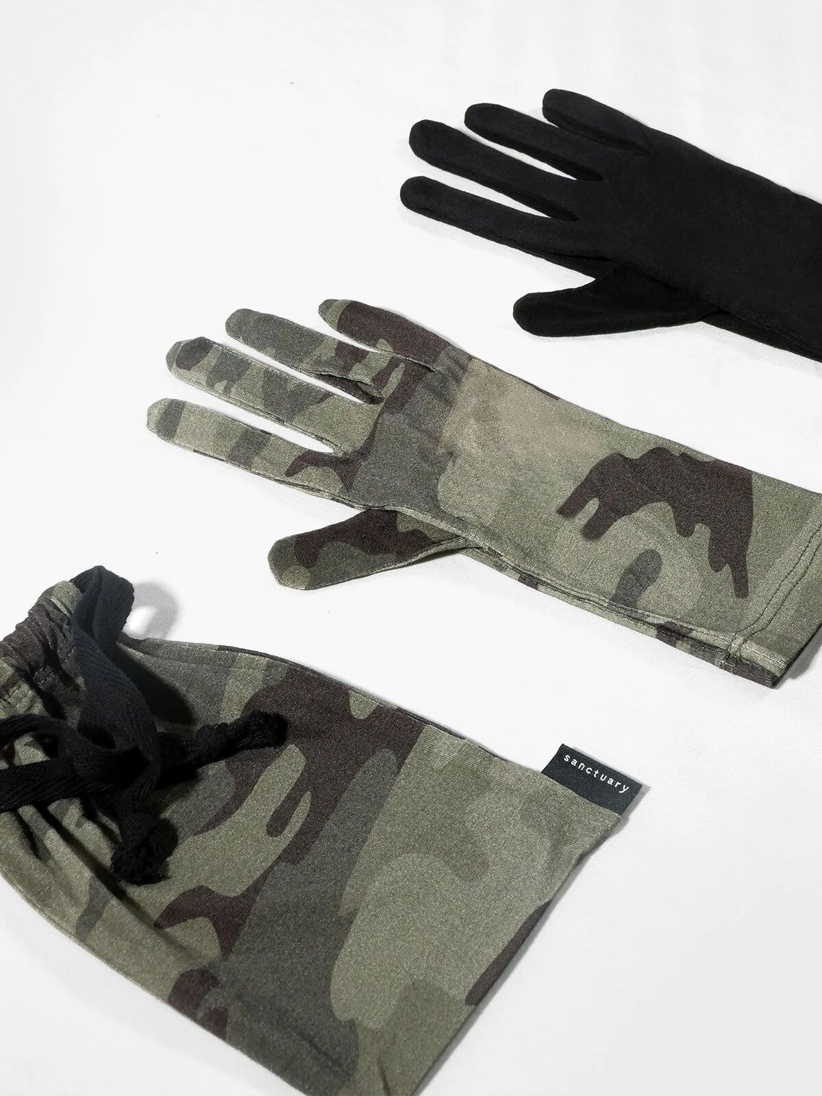 Sanctuary Clothing New 2 Pack Antibacterial Fashion PPE Gloves Heritage Camo Camo/Black