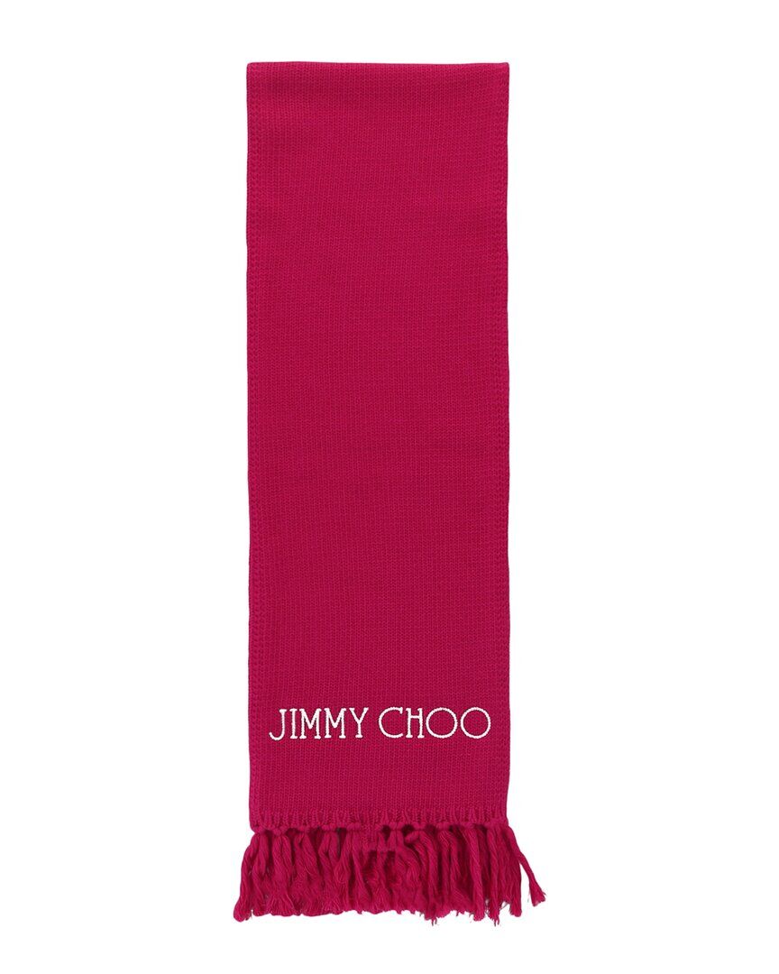 Jimmy Choo Wool Scarf Pink NoSize