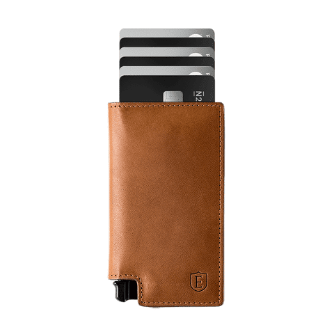 Slim Pemium Leather Wallet Vachetta Parliament Trackable RFID Blocking Brescia Bronze Ekster®