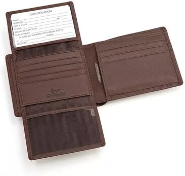 Royce Leather Euro Commuter Bifold Wallet, Brown