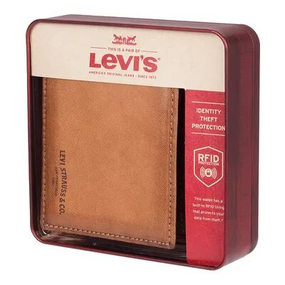 Levi's Men's Levi's RFID-Blocking Extra-Capacity Slimfold Wallet, Dark Beige