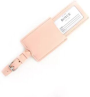 Royce Leather Retractable Leather Luggage Tag, Light Pink