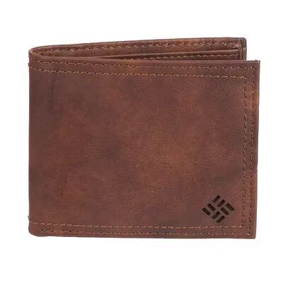 Columbia Men's Columbia Genuine Leather Extra-Capacity Slimfold Wallet, Brown