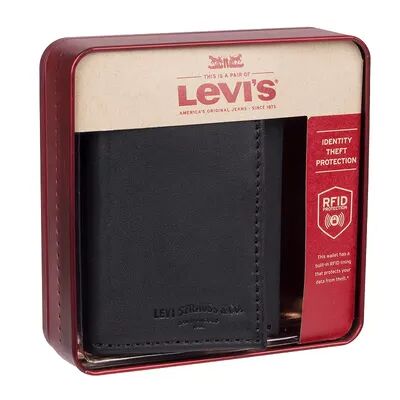 Levi's Men's Levi's RFID-Blocking Extra-Capacity Trifold Wallet, Black