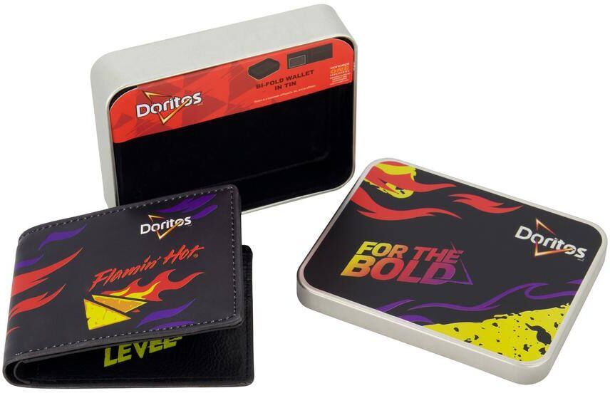 Doritos Flaming Hot AOP Bifold Sport Wallet, Slim Wallet with Decorative Tin Unisex