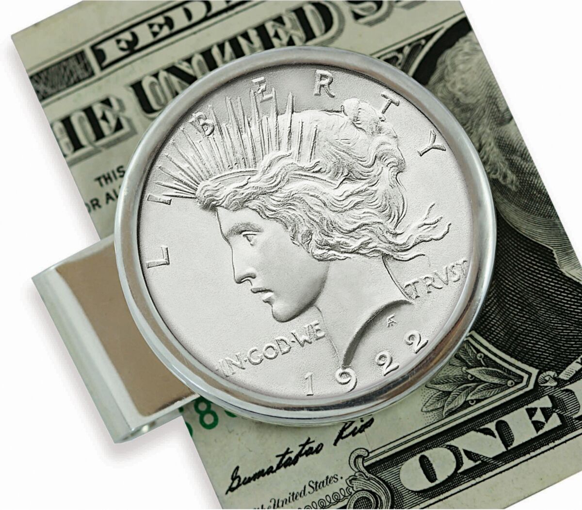 American Coin Treasures Men's American Coin Treasures Sterling Silver Peace Coin Money Clip - Silver