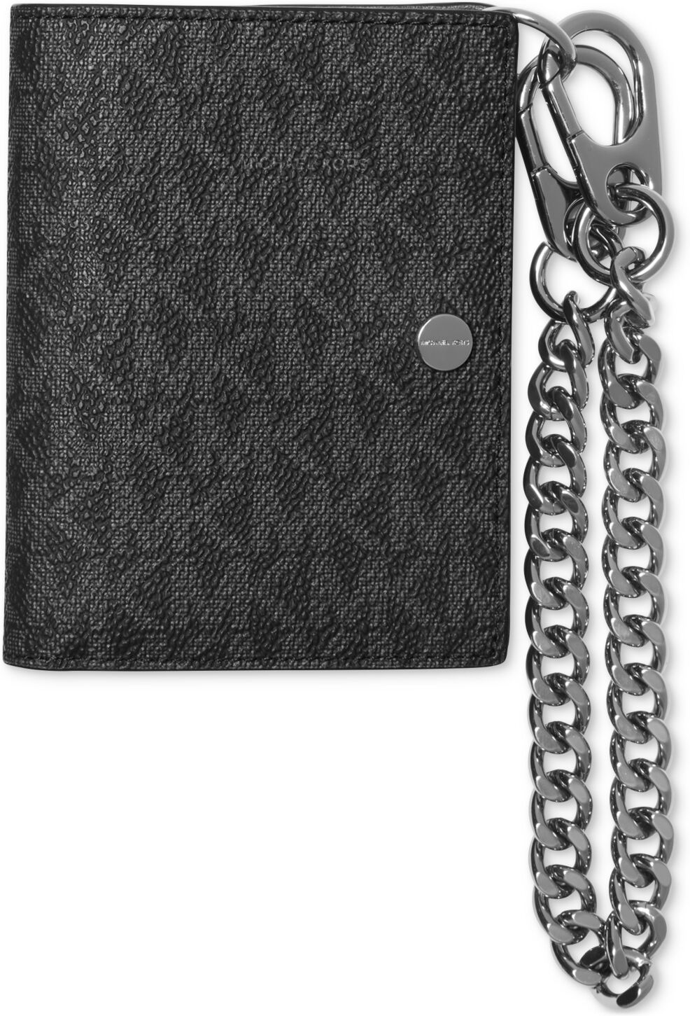 Michael Kors Men's Zip Billfold Logo Wallet & Chain - Black